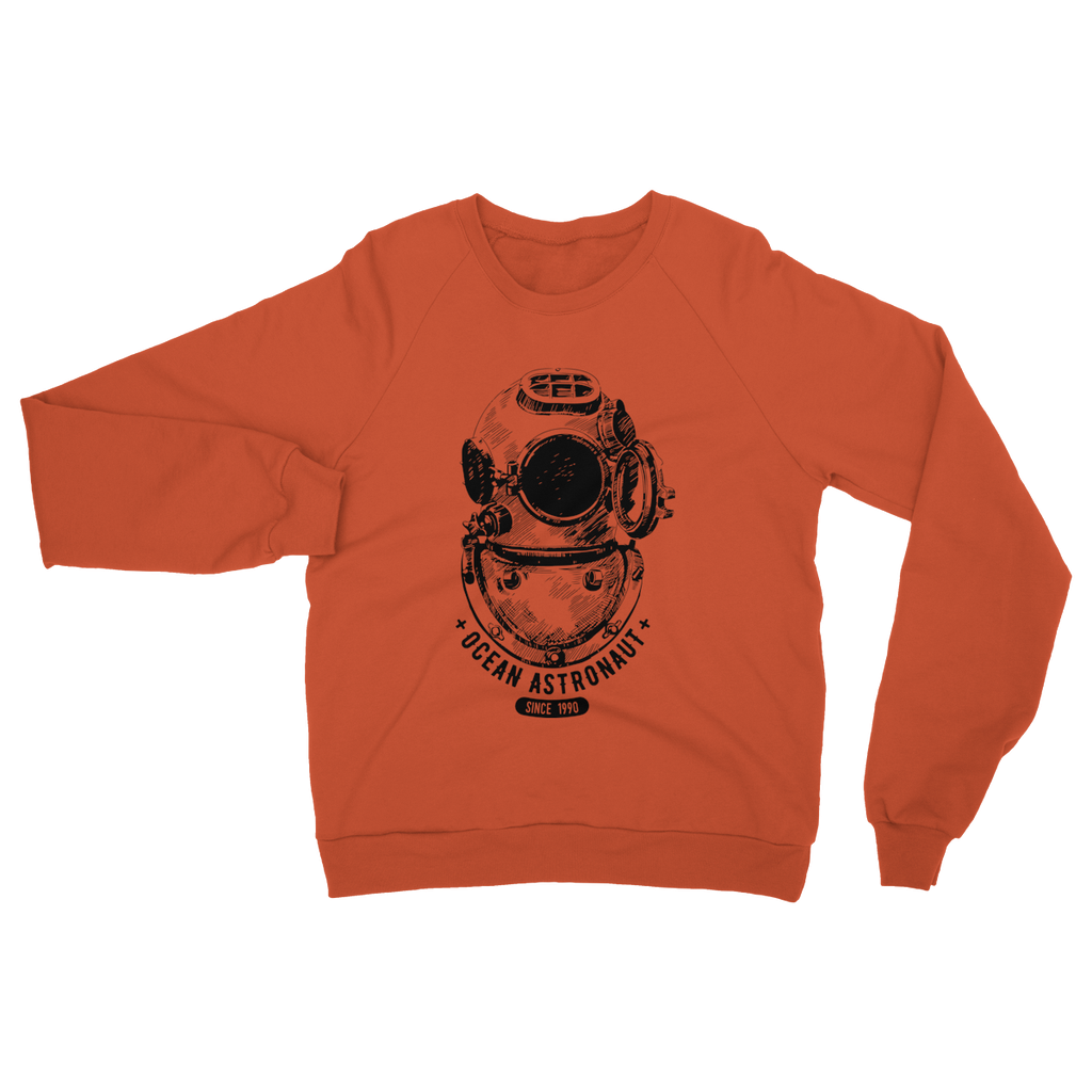 AQUA B&W - 05 - Ocean astronaut - Heavy Blend Crew Neck Sweatshirt-Apparel-AQUATICUS