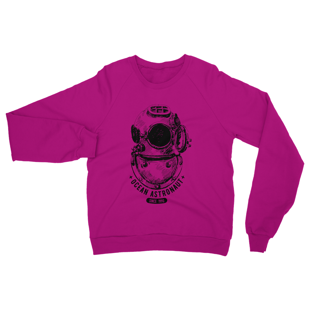 AQUA B&W - 05 - Ocean astronaut - Heavy Blend Crew Neck Sweatshirt-Apparel-AQUATICUS