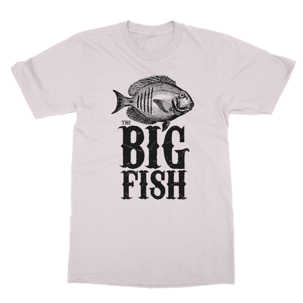 AQUA B&W - 01 -Big Fish - Softstyle Ringspun T-Shirt-Apparel-AQUATICUS
