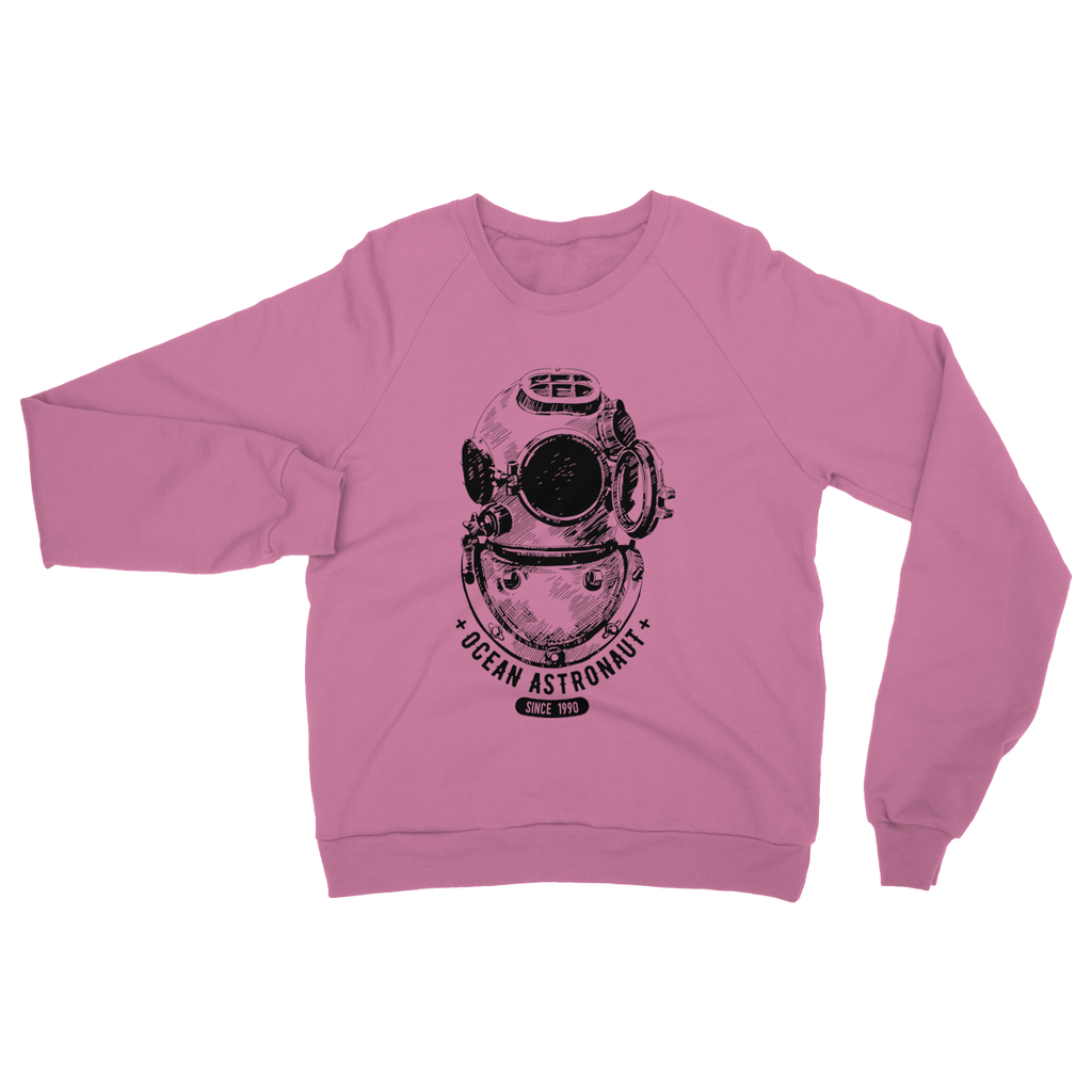 AQUA B&W - 05 - Ocean astronaut - Heavy Blend Crew Neck Sweatshirt-Apparel-AQUATICUS