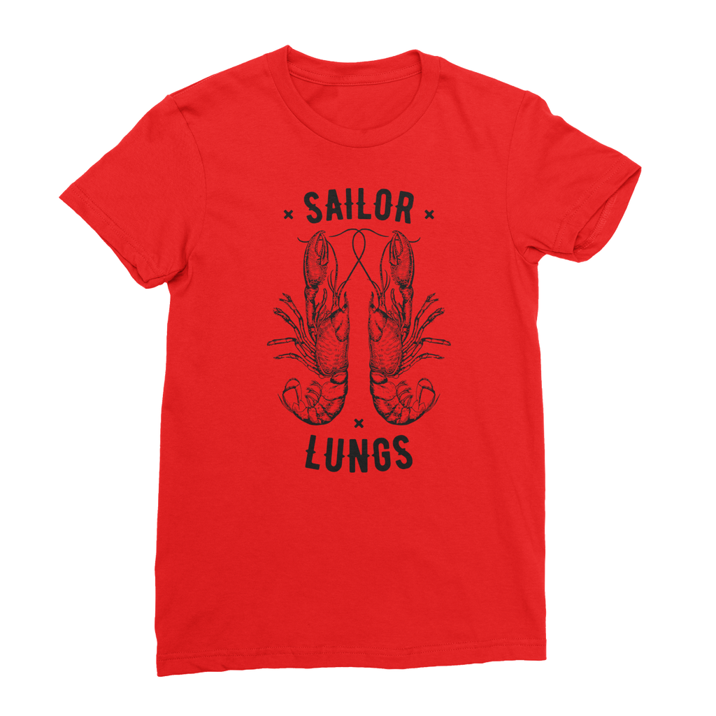 AQUA B&W - 06 - Sailing Lungs - Women's Fine Jersey T-Shirt-Apparel-AQUATICUS