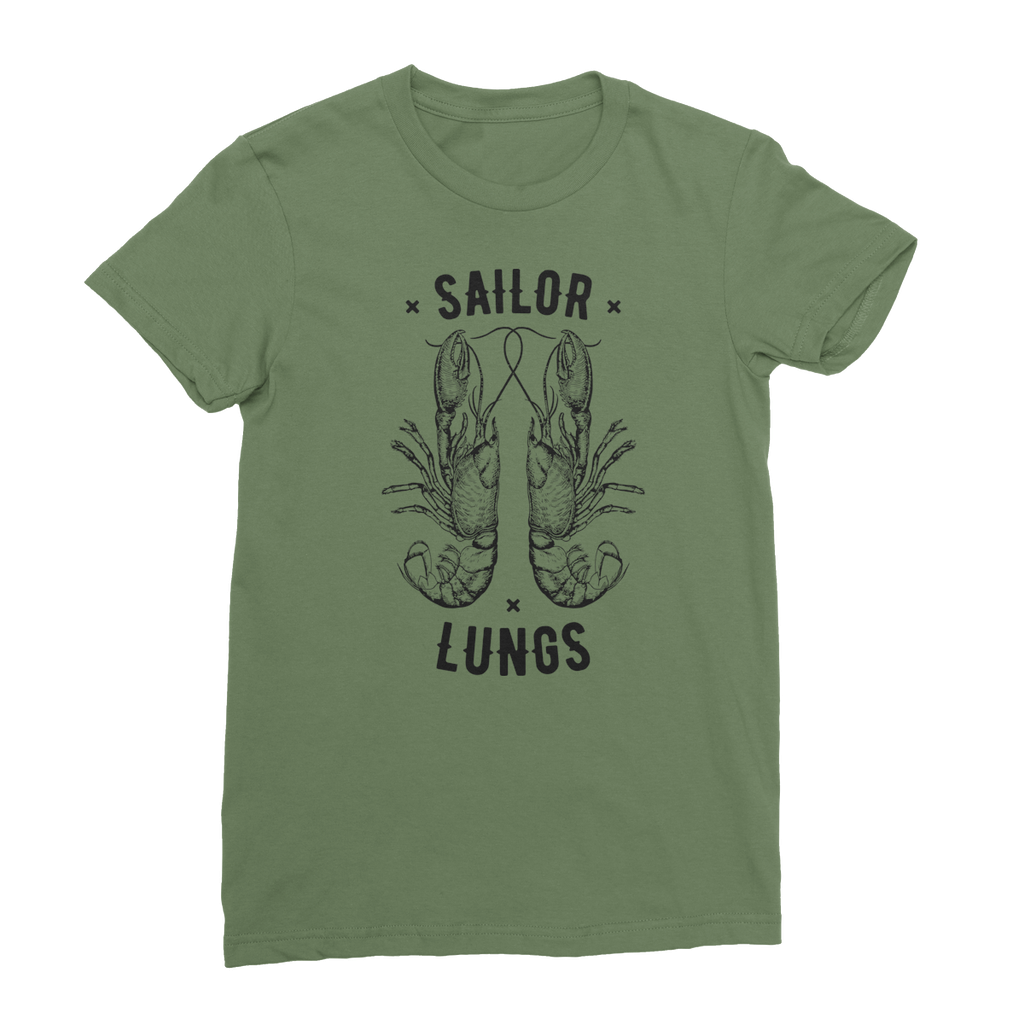 AQUA B&W - 06 - Sailing Lungs - Women's Fine Jersey T-Shirt-Apparel-AQUATICUS