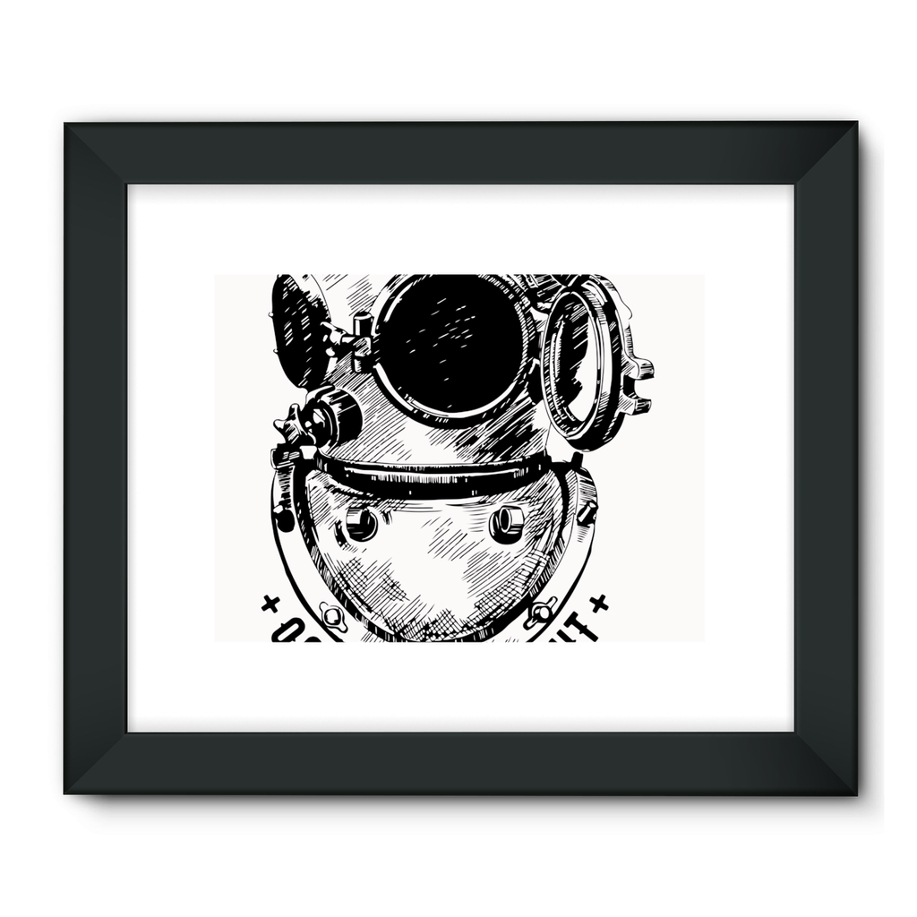 AQUA B&W - 05 - Ocean astronaut - Framed Fine Art Print-Wall Decor-AQUATICUS