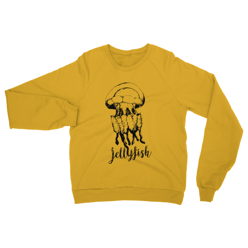 AQUA B&W - 02 - Jellyfish - Heavy Blend Crew Neck Sweatshirt-Apparel-AQUATICUS