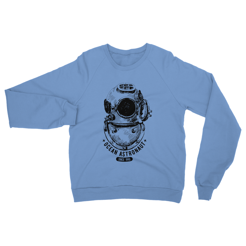 AQUA B&W - 05 - Ocean astronaut - Heavy Blend Crew Neck Sweatshirt-Apparel-AQUATICUS