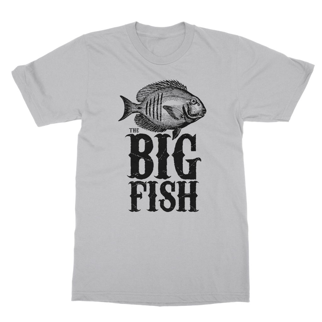 AQUA B&W - 01 -Big Fish - Softstyle Ringspun T-Shirt-Apparel-AQUATICUS