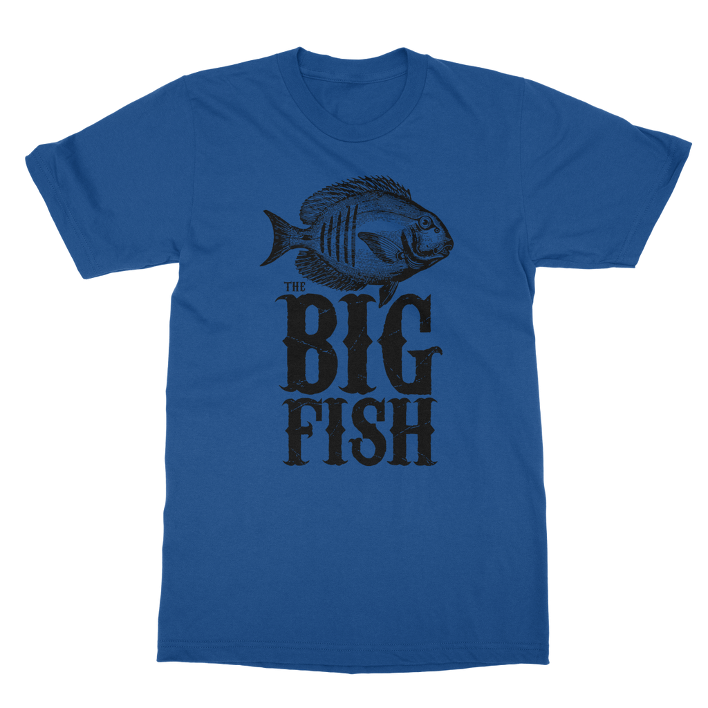 AQUA B&W - 01 -Big Fish - Softstyle Ringspun T-Shirt-Apparel-AQUATICUS