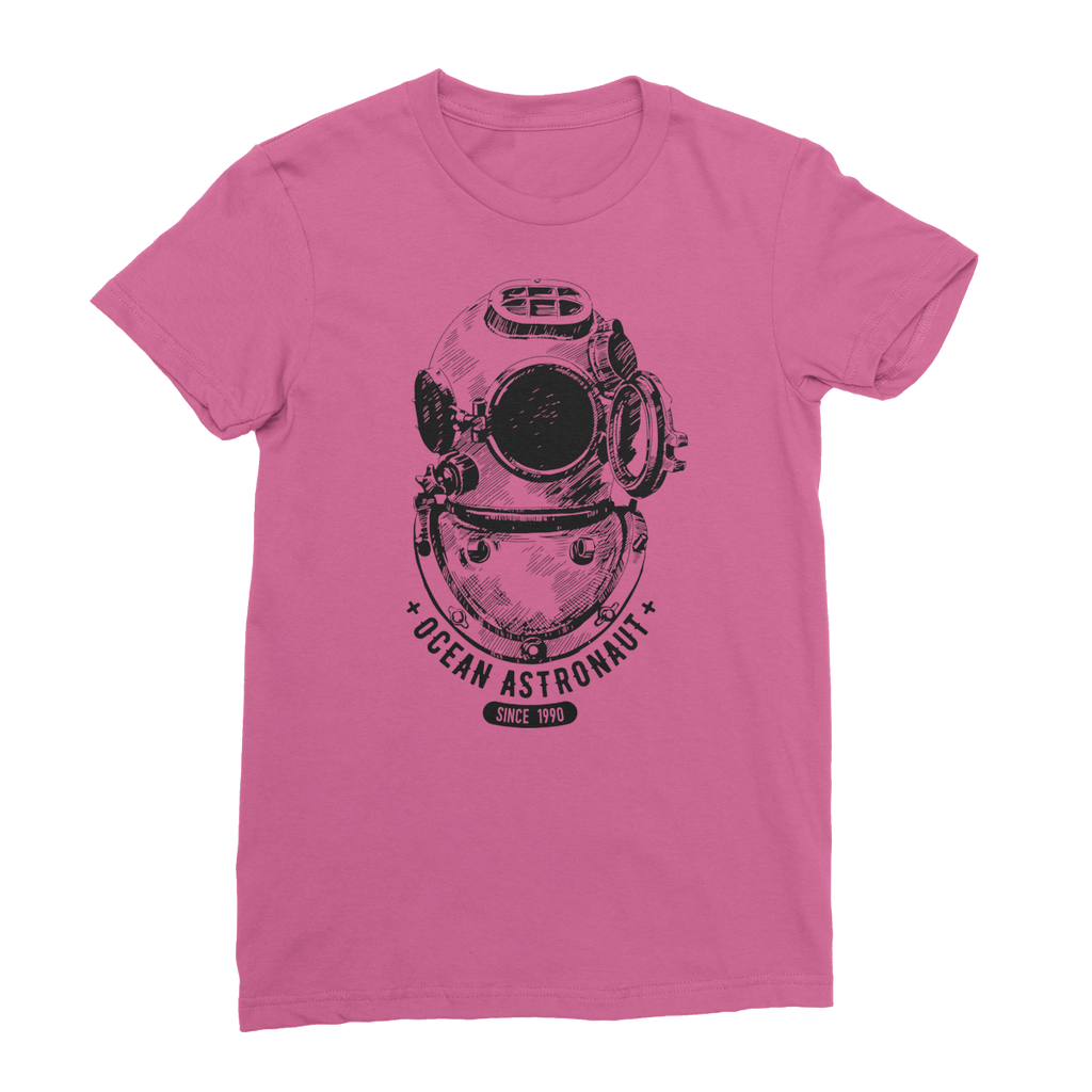 AQUA B&W - 05 - Ocean astronaut - Women's Fine Jersey T-Shirt-Apparel-AQUATICUS