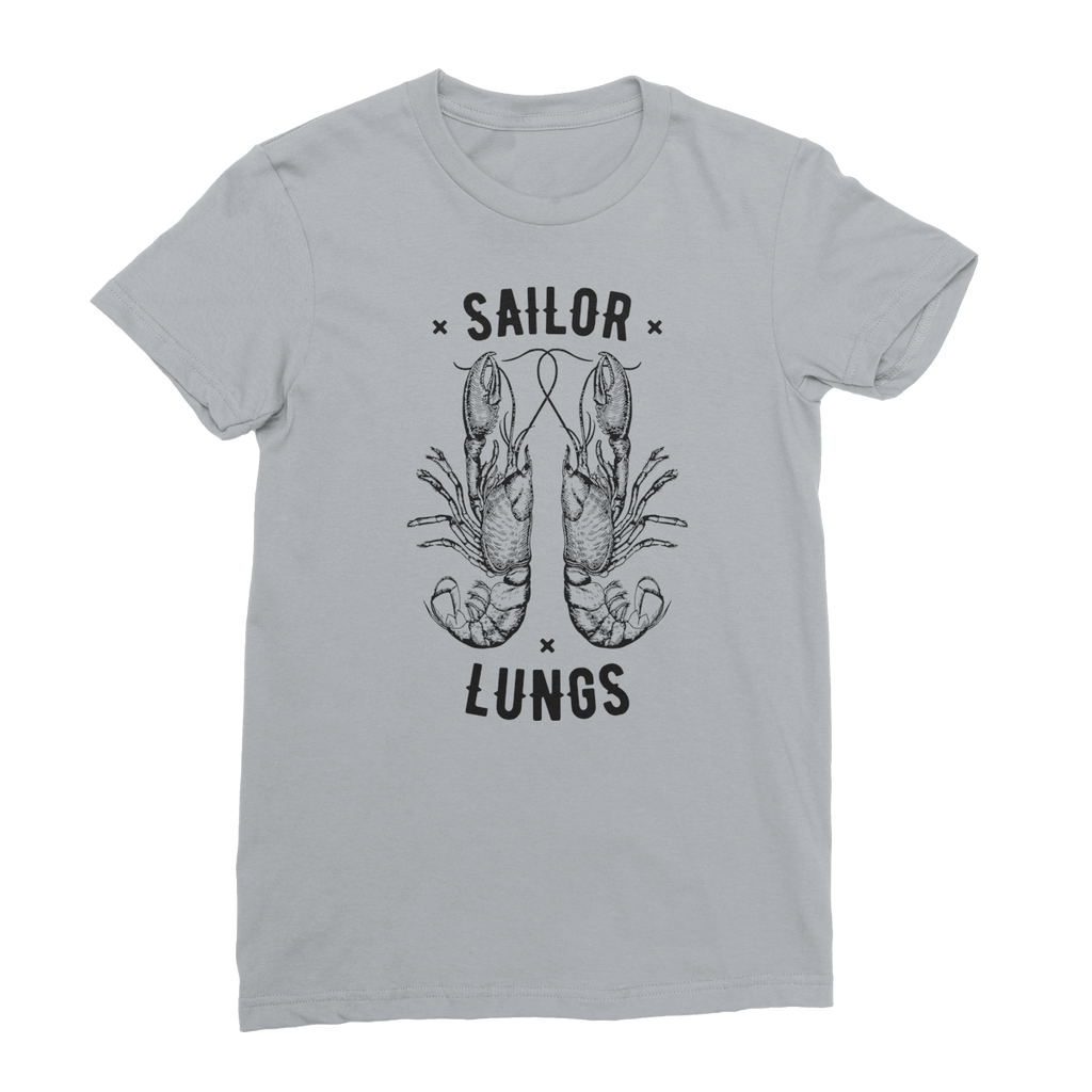 AQUA B&W - 06 - Sailing Lungs - Women's Fine Jersey T-Shirt-Apparel-AQUATICUS